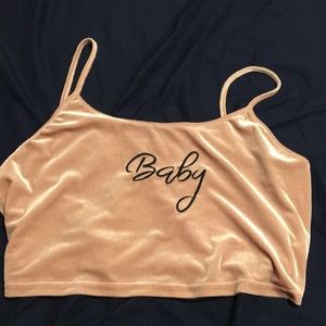 Baby Pink Velvet Crop Top